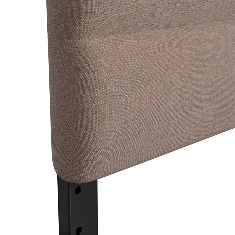 Pemberly Row Universal Fit Tufted Upholstered Queen Headboard in Taupe