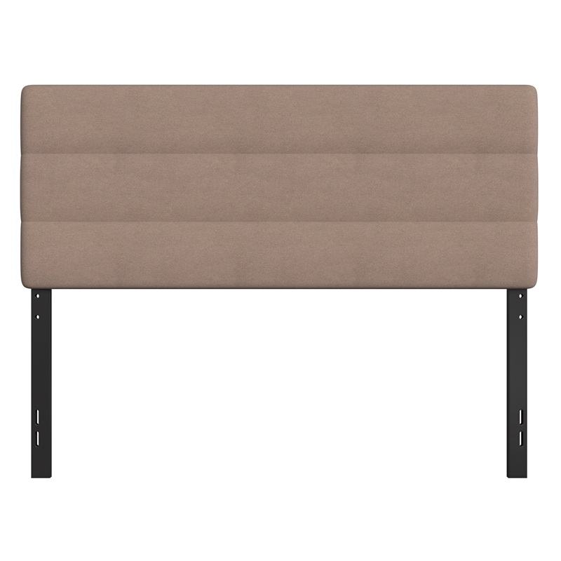 Pemberly Row Universal Fit Tufted Upholstered Queen Headboard in Taupe