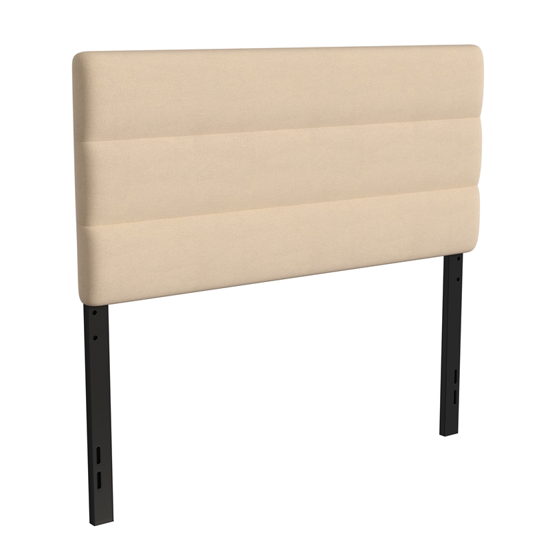 Pemberly Row Universal Fit Tufted Upholstered Full Headboard in Cream