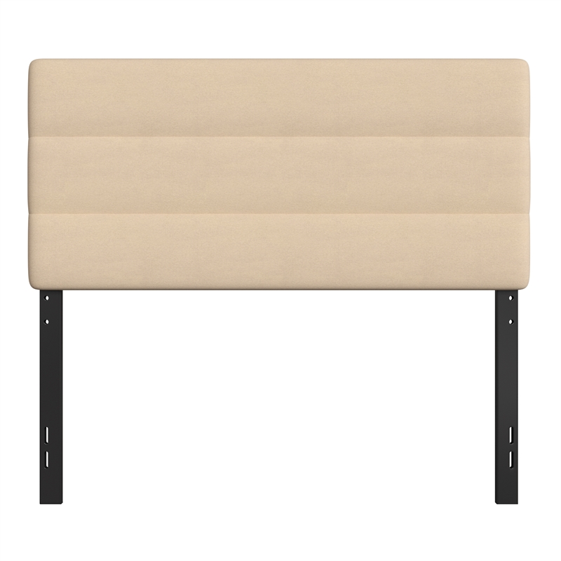 Pemberly Row Universal Fit Tufted Upholstered Full Headboard in Cream