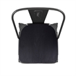 Pemberly Row All-Weather Bar Height Stool with Poly Resin Seat in Black/Black