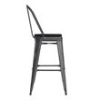 Pemberly Row All-Weather Bar Height Stool with Poly Resin Seat in Black/Black
