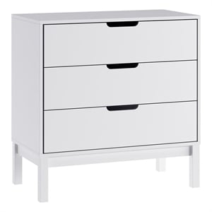 Pemberly Row 3-Drawer Kids Dresser with Smooth Bearing Slides in White