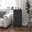 Pemberly Row 4 Drawer Dresser with Black Wood Top and Black Iron Frame