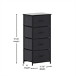 Pemberly Row 4 Drawer Dresser with Black Wood Top and Black Iron Frame