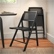 Pemberly Row 2-Pack Cane Rattan Folding Chairs with Wood Backs & Seats in Black