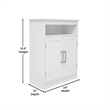 Pemberly Row Bathroom Storage Cabinet with 2 Magnetic Close Doors in White