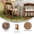 Pemberly Row 2-Pack Indoor/Outdoor Resin Folding Event Chair in Chestnut