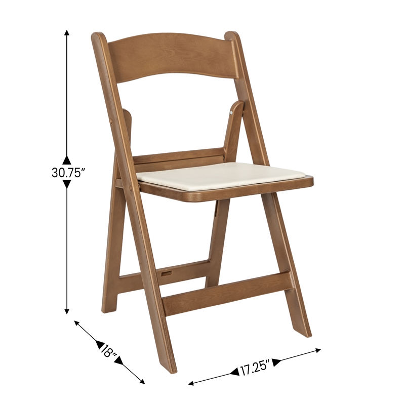 Pemberly Row 2-Pack Indoor/Outdoor Resin Folding Event Chair in Chestnut