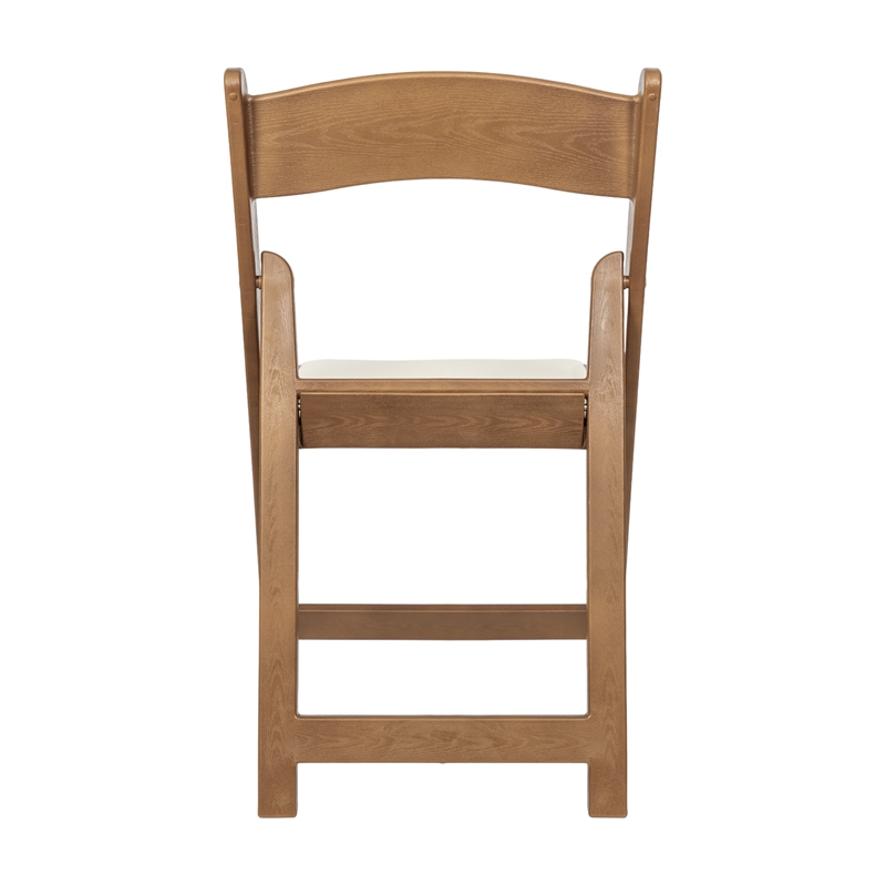 Pemberly Row 2-Pack Indoor/Outdoor Resin Folding Event Chair in Chestnut