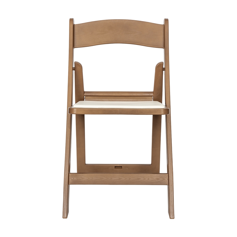 Pemberly Row 2-Pack Indoor/Outdoor Resin Folding Event Chair in Chestnut