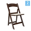 Pemberly Row 2-Pack Indoor/Outdoor Resin Folding Event Chair in Dark Brown