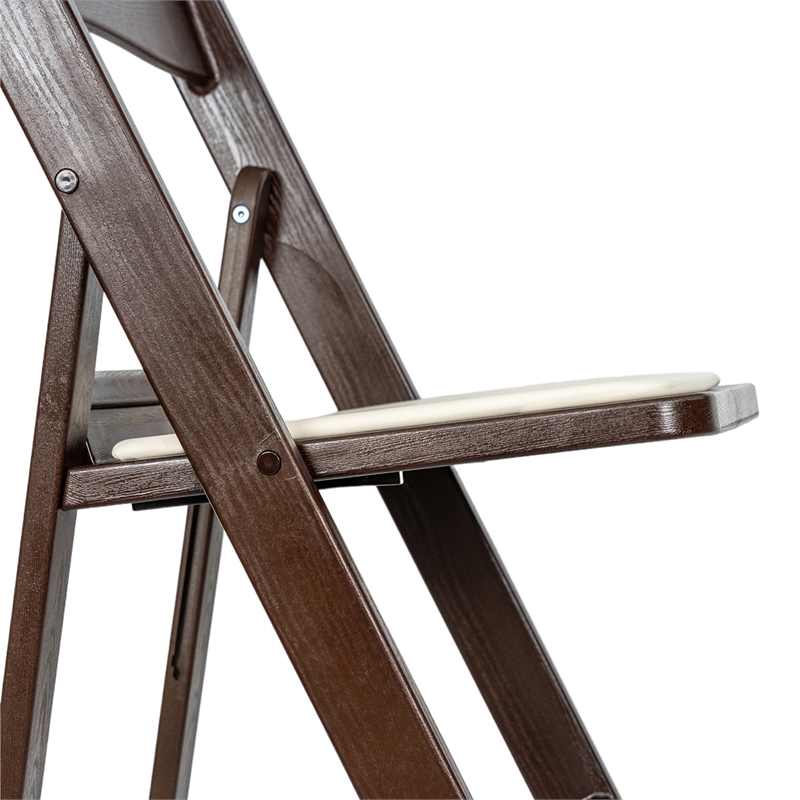 Pemberly Row 2-Pack Indoor/Outdoor Resin Folding Event Chair in Dark Brown