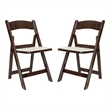 Pemberly Row 2-Pack Indoor/Outdoor Resin Folding Event Chair in Dark Brown
