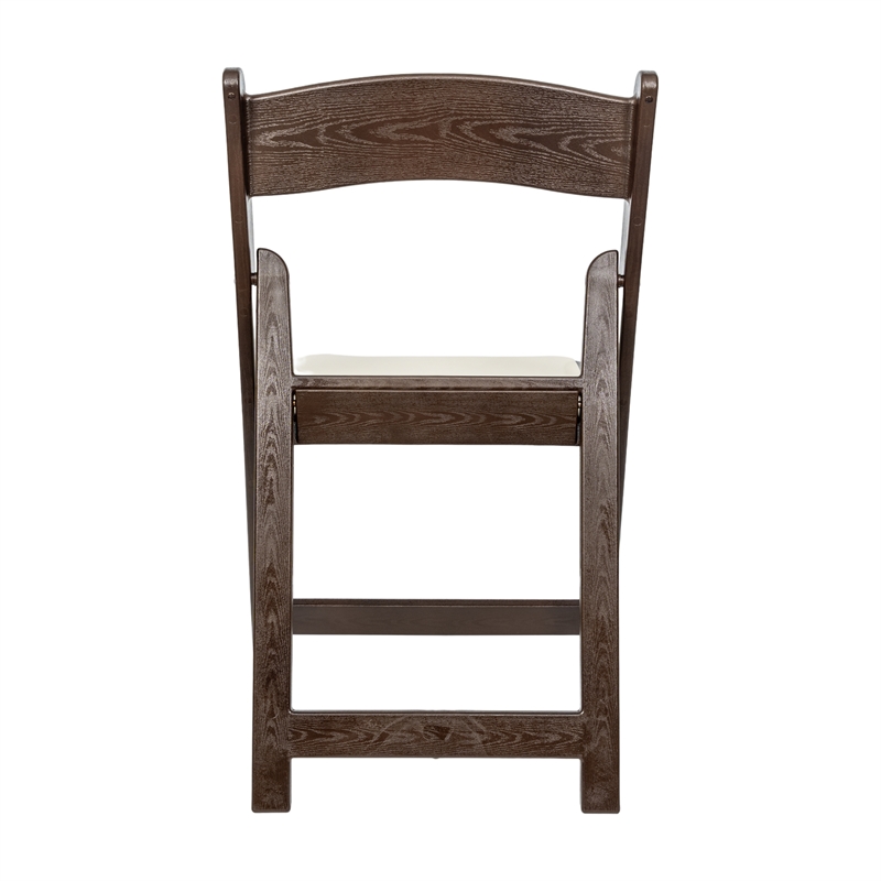 Pemberly Row 2-Pack Indoor/Outdoor Resin Folding Event Chair in Dark Brown