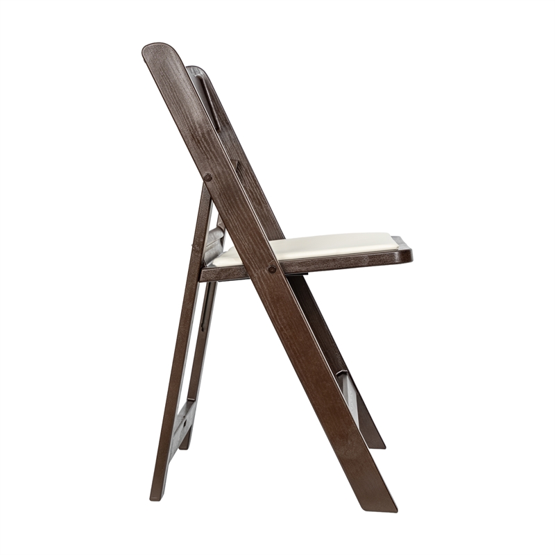 Pemberly Row 2-Pack Indoor/Outdoor Resin Folding Event Chair in Dark Brown