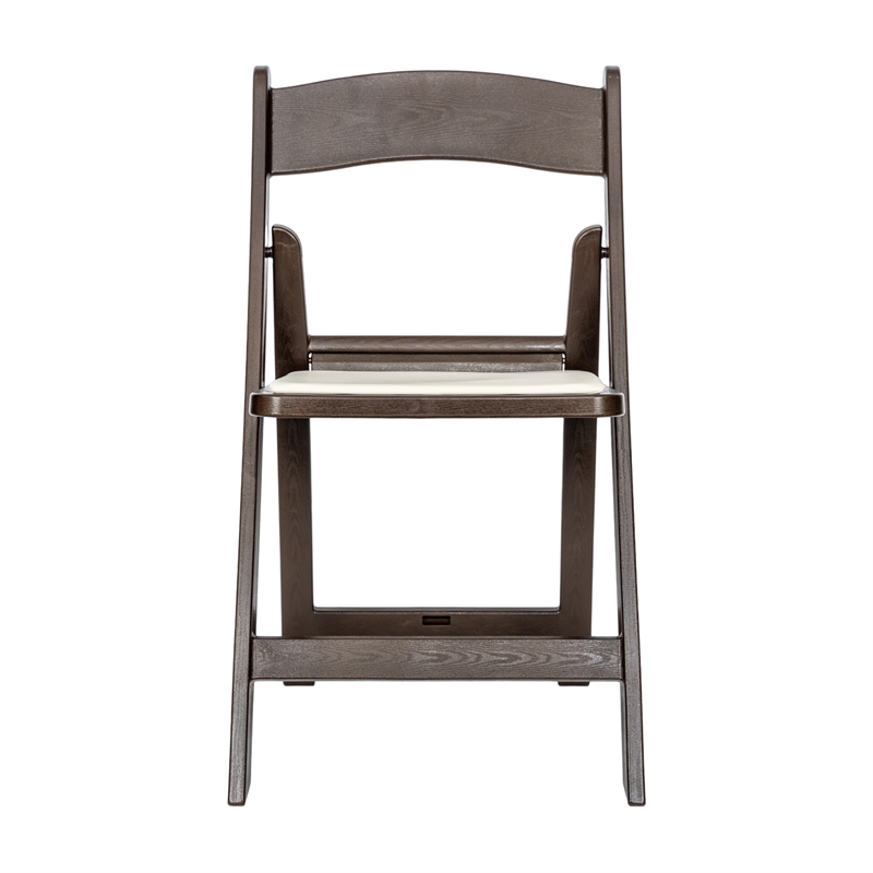 Pemberly Row 2-Pack Indoor/Outdoor Resin Folding Event Chair in Dark Brown