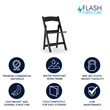Pemberly Row Indoor/Outdoor Resin Folding Event Chair in Black