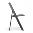 Pemberly Row Indoor/Outdoor Resin Folding Event Chair in Black