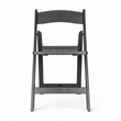 Pemberly Row Indoor/Outdoor Resin Folding Event Chair in Black