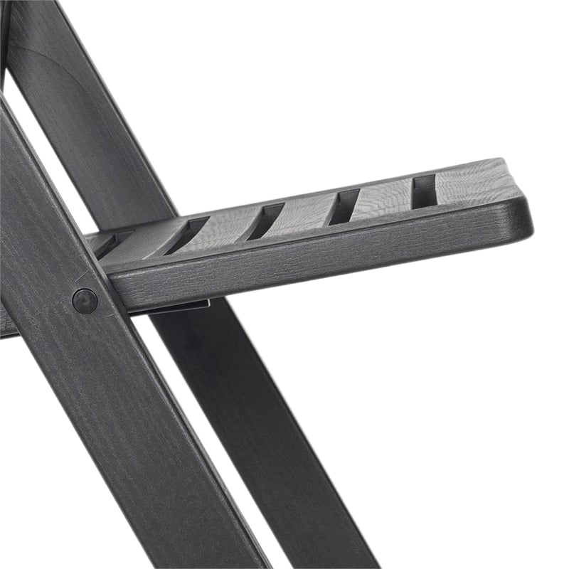Pemberly Row Indoor/Outdoor Resin Folding Event Chair in Black