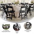 Pemberly Row Indoor/Outdoor Resin Folding Event Chair in Black