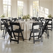 Pemberly Row Indoor/Outdoor Resin Folding Event Chair in Black