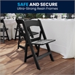 Pemberly Row Indoor/Outdoor Resin Folding Event Chair in Black