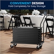 Pemberly Row Indoor/Outdoor Resin Folding Event Chair in Black