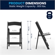 Pemberly Row Indoor/Outdoor Resin Folding Event Chair in Black