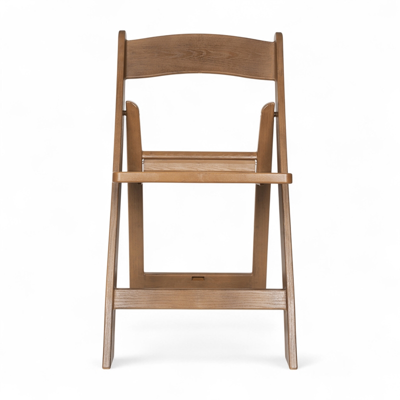 Pemberly Row Indoor/Outdoor Resin Folding Event Chair in Chestnut