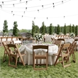 Pemberly Row Indoor/Outdoor Resin Folding Event Chair in Chestnut