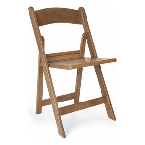 Pemberly Row Indoor/Outdoor Resin Folding Event Chair in Chestnut