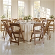Pemberly Row Indoor/Outdoor Resin Folding Event Chair in Chestnut