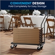 Pemberly Row Indoor/Outdoor Resin Folding Event Chair in Chestnut