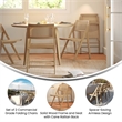 Pemberly Row 2-Pack Cane Rattan Folding Chairs with Wood Backs & Seats - Natural