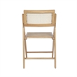 Pemberly Row 2-Pack Cane Rattan Folding Chairs with Wood Backs & Seats - Natural