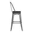 Pemberly Row Bar Stool with Removable Back and Poly Seat in Black/Black
