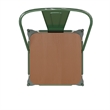 Pemberly Row All-Weather Bar Stool with Removable Back & Poly Seat in Green/Teak
