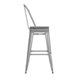Pemberly Row Bar Stool with Removable Back & Poly Seat in Silver/Gray