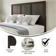 Pemberly Row Contemporary Queen Size 4 Panel Wooden Headboard in Dark Brown