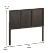 Pemberly Row Contemporary Queen Size 4 Panel Wooden Headboard in Dark Brown