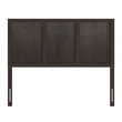 Pemberly Row Contemporary Queen Size 4 Panel Wooden Headboard in Dark Brown