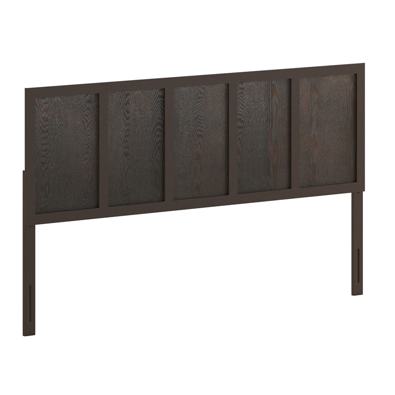 Pemberly Row Contemporary Full Size Herringbone Wooden Headboard in Gray Wash