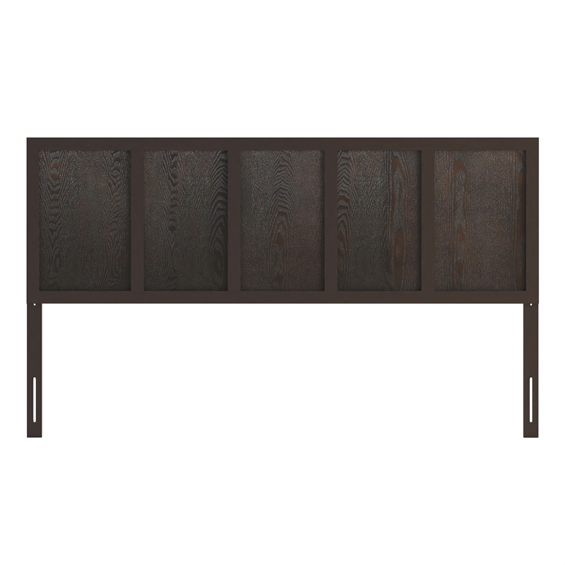 Pemberly Row Contemporary Full Size Herringbone Wooden Headboard in Gray Wash