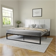Pemberly Row Contemporary Twin Size 2 Panel Wooden Headboard in Dark Brown