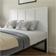 Pemberly Row Contemporary King Size 4 Panel Wooden Headboard in White