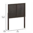 Pemberly Row Contemporary Full Size 3 Panel Wooden Headboard in Dark Brown