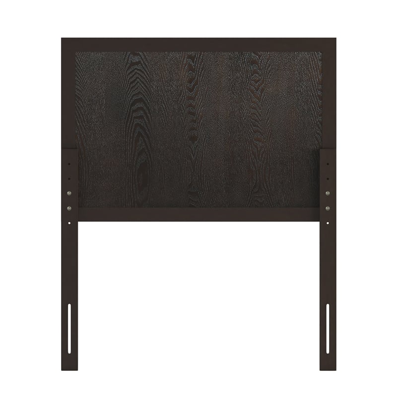 Pemberly Row Contemporary Full Size 3 Panel Wooden Headboard in Dark Brown