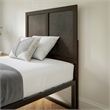 Pemberly Row Contemporary Full Size 3 Panel Wooden Headboard in Dark Brown